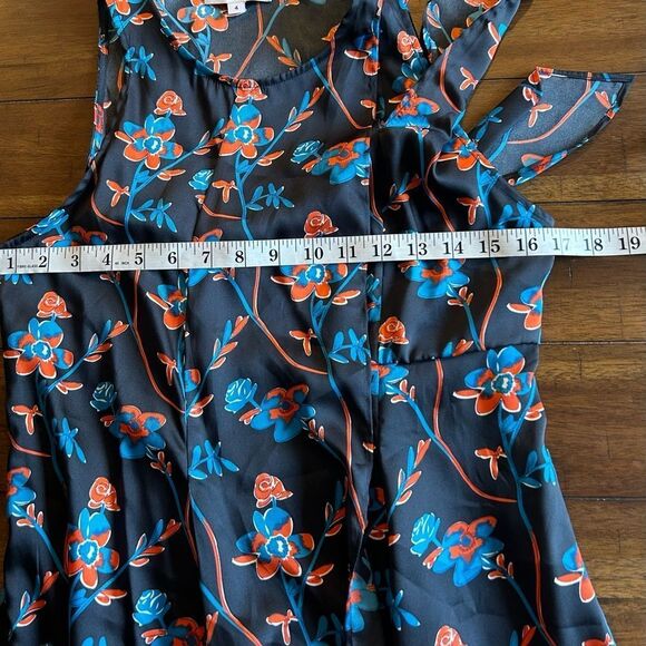 Thakoon Collective Black Sleeveless Floral Print Midi Shift Dress - Picture 9 of 12